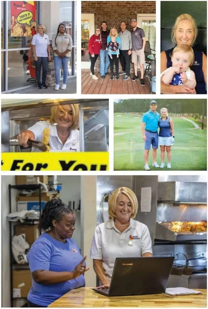 Julie Montague with family, colleagues and Creole Fried Chicken crews