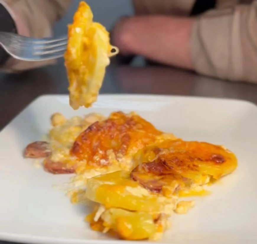 Stuffed Au Gratin with Creole Fried Chicken & Sausage